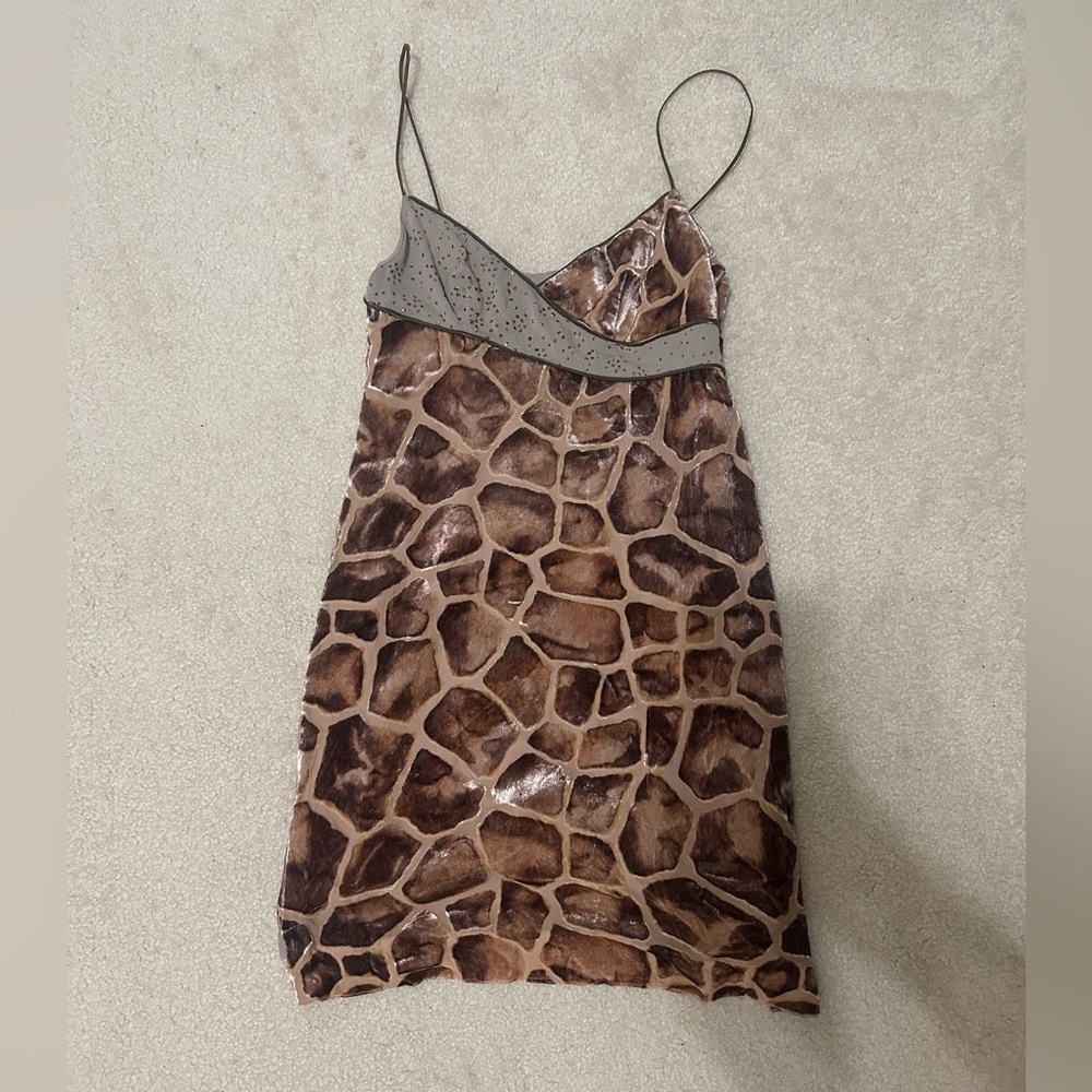 Y2K Nicole Miller Animal Print Mini Dress